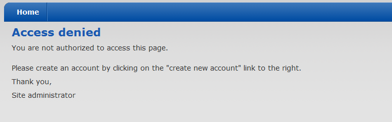 Access Denied Page Drupal