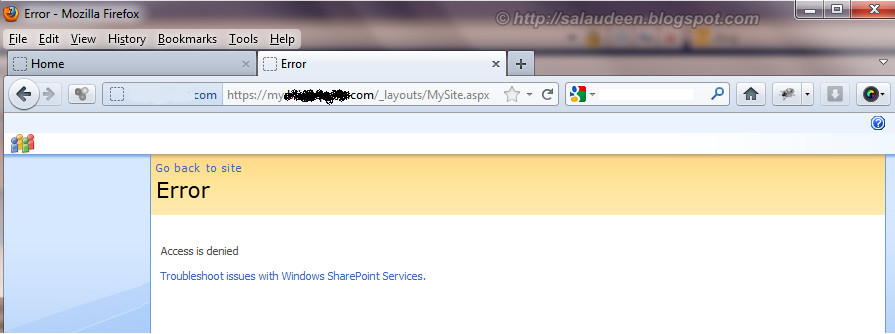 Access Denied Page Sharepoint 2010