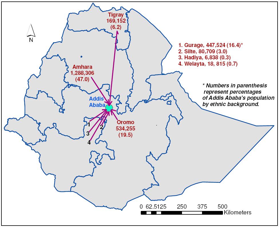 Addis Ababa City Administration Map