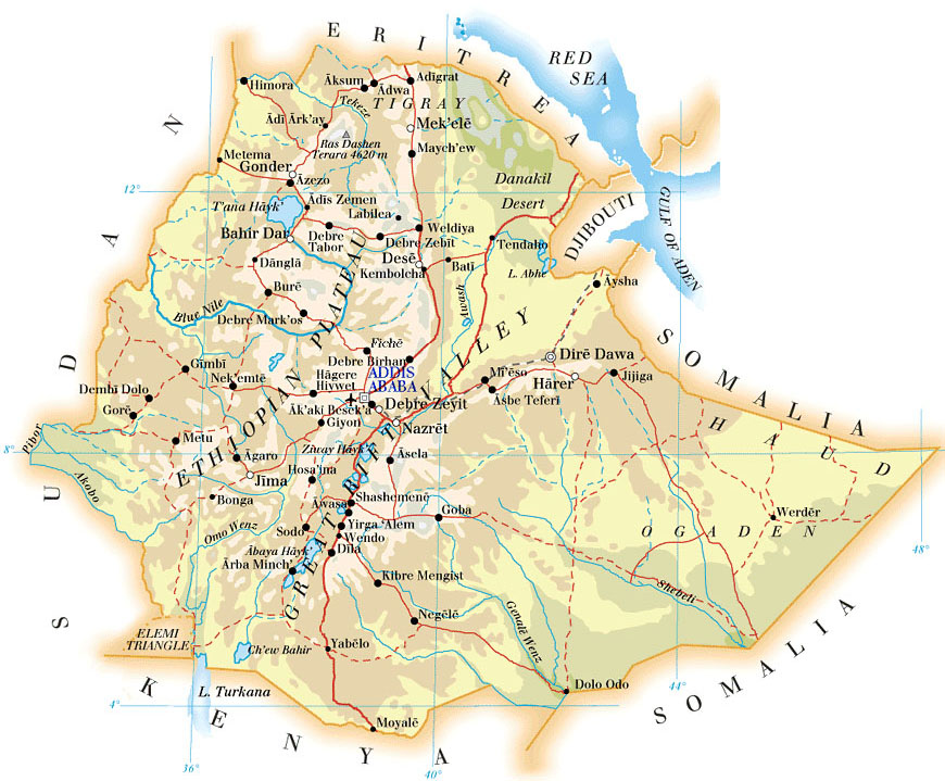 Addis Ababa Ethiopia Map
