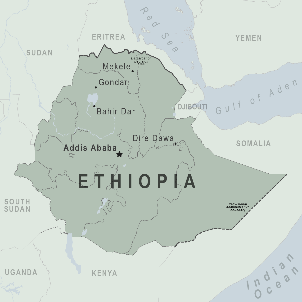 Addis Ababa Ethiopia Map