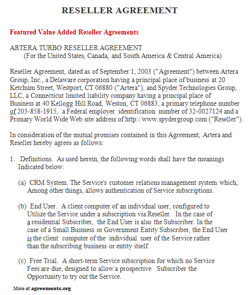 Agreement Contract Template Word