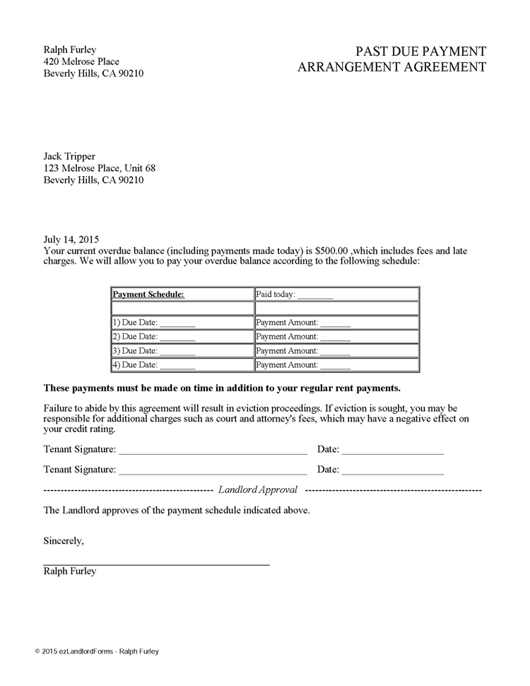 Agreement Letter Sample For Payment