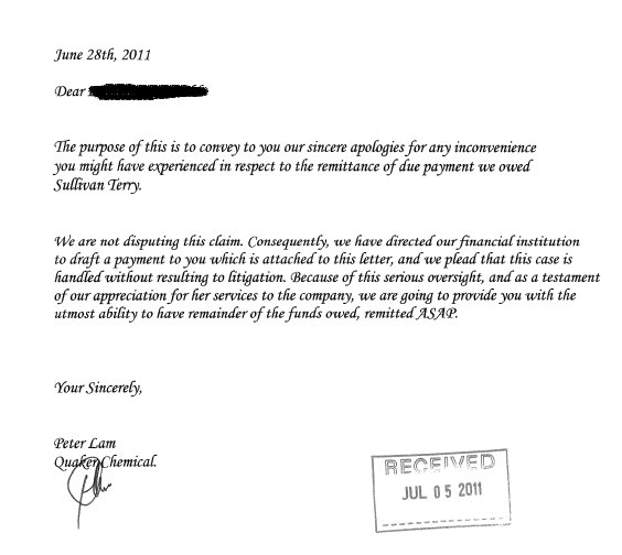 Agreement Letter To Pay
