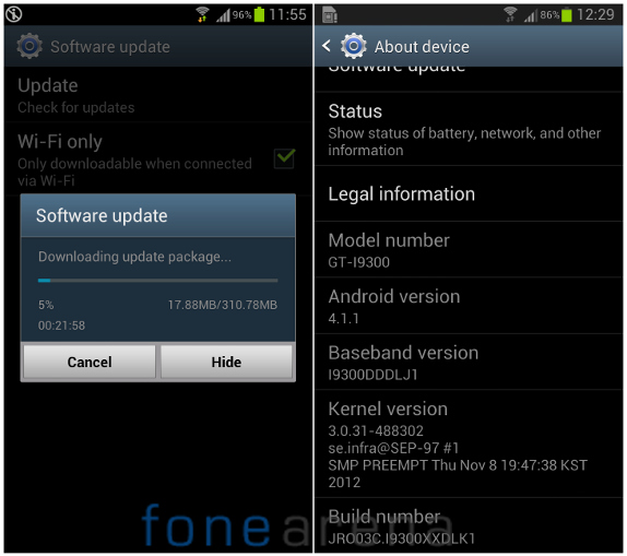 Android Jelly Bean 4.1.2 Galaxy S3