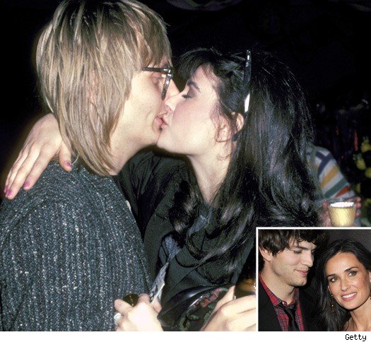 Ashton Kutcher And Demi Moore Kiss