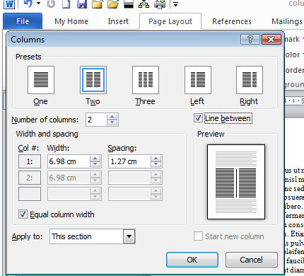 Automatically Adjust Columns In Word 2007