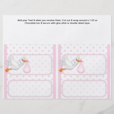 Baby Shower Candy Bar Wrappers Template