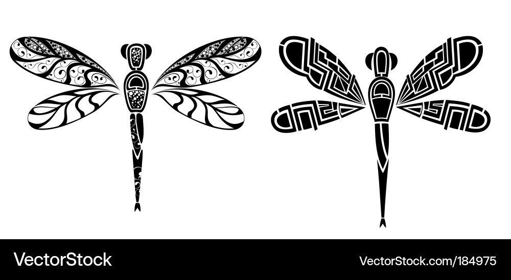 Black Dragonfly Tattoo Designs