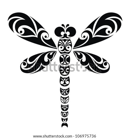 Black Dragonfly Tattoo Designs