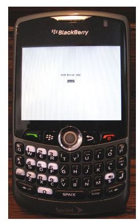 Blackberry Curve 8520 White Screen With Clock