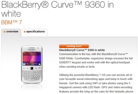 Blackberry Curve 9360 Black Or White
