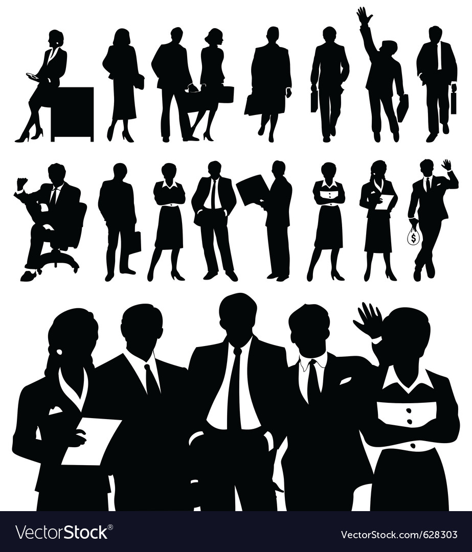 Business People Silhouette Vector Free