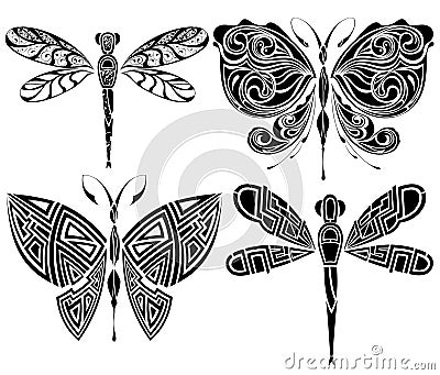 Butterfly And Dragonfly Tattoo Designs
