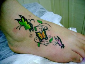 Butterfly Tattoos For Girls On Foot