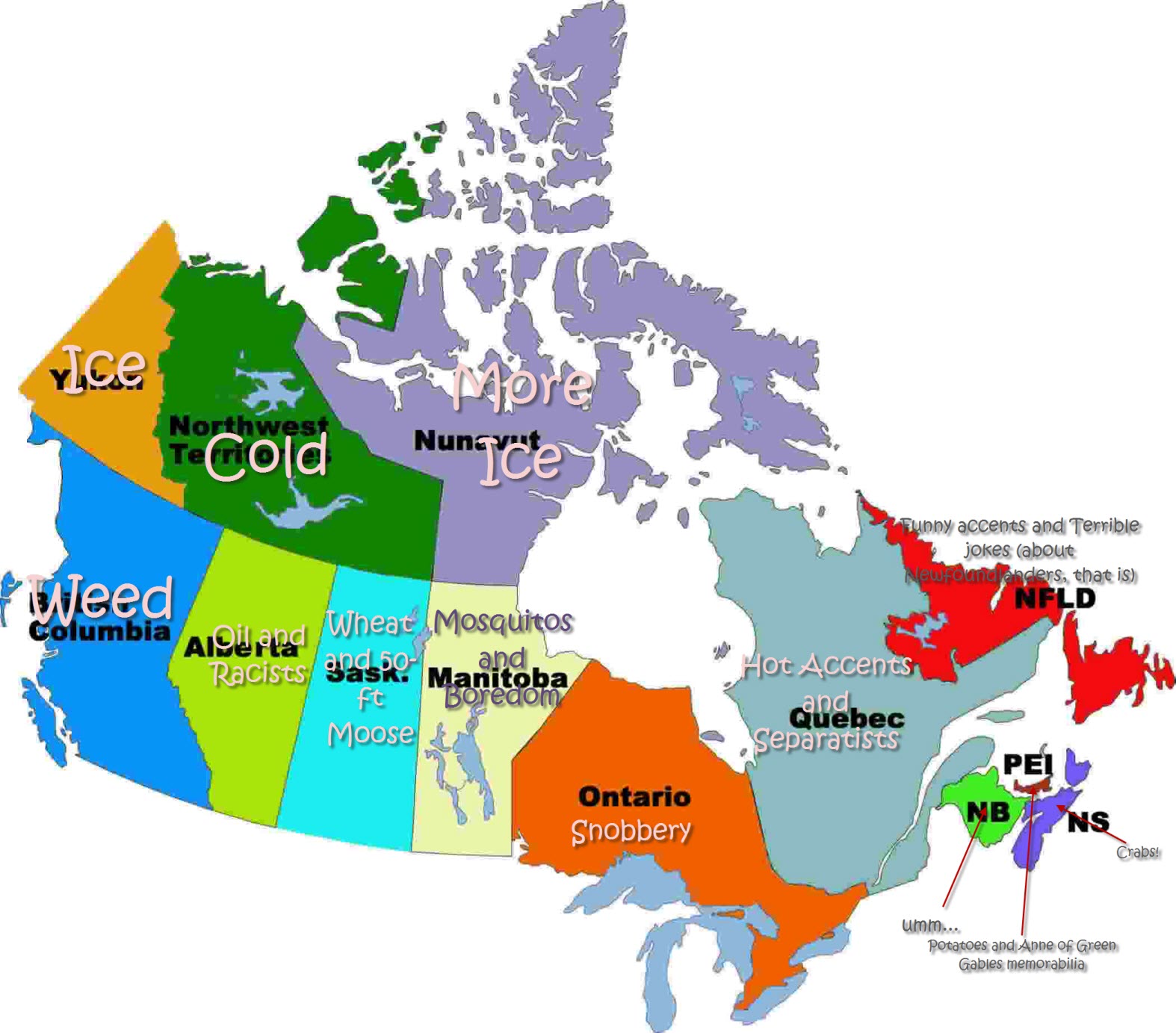 Canada Map In French Provinces And Capitals