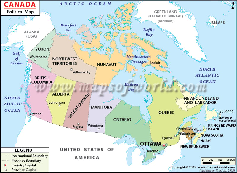 Canada Map With Capitals