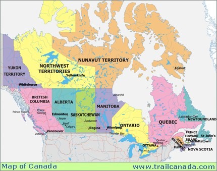 Canada Map With Cities Name