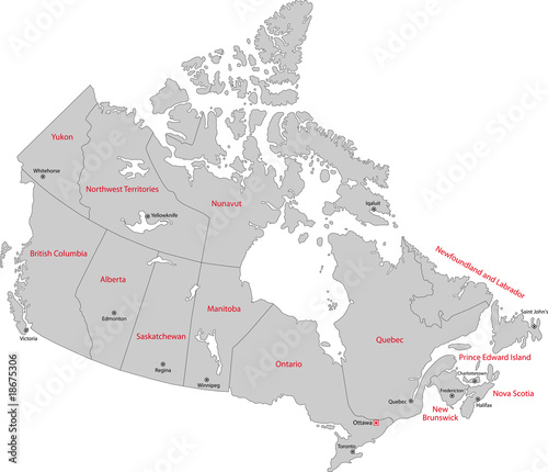 Canada Map With Provinces And Cities