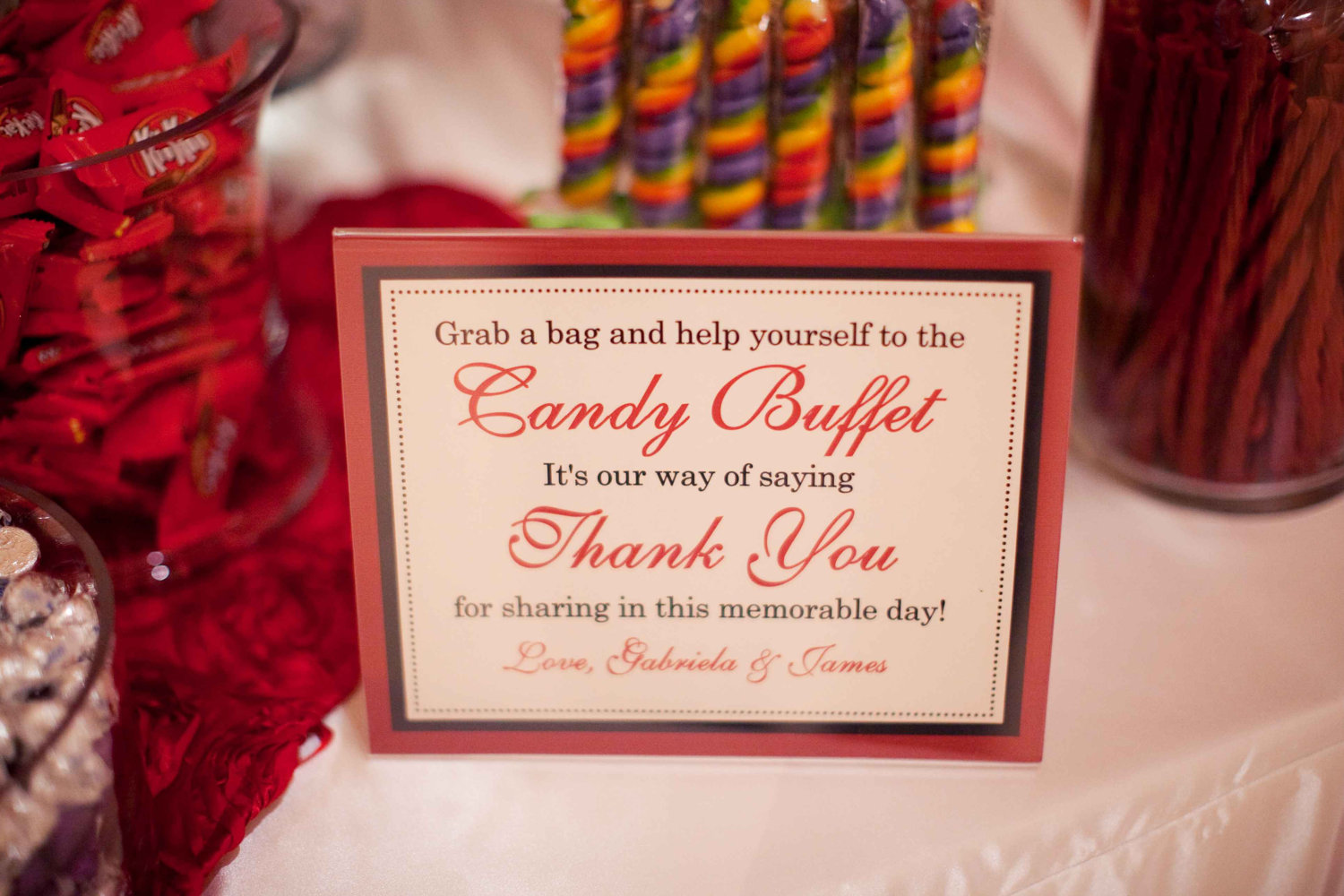 Candy Buffet Signs For Weddings
