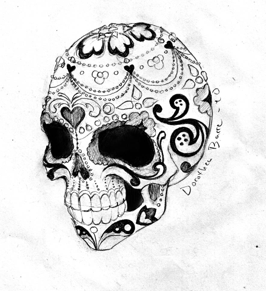 Candy Skull Girl Tattoo