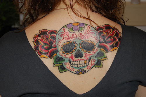 Candy Skull Tattoo Flash