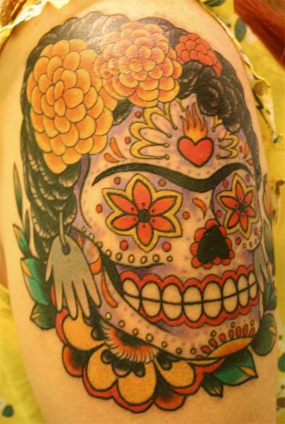 Candy Skull Tattoo Flash