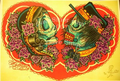 Candy Skull Tattoo Flash