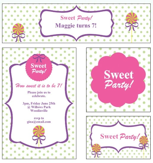 Candyland Party Theme Invitations