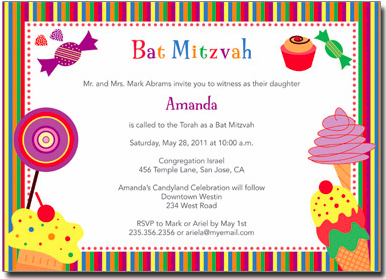 Candyland Party Theme Invitations