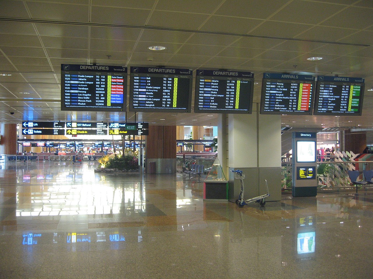 Changi Airport Terminal 2 Departure Hall Map