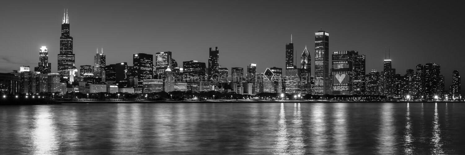 Chicago Skyline Pictures Black And White