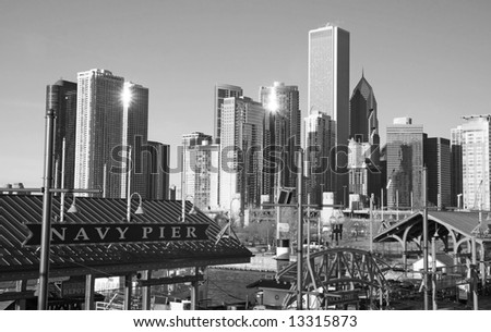 Chicago Skyline Pictures Black And White