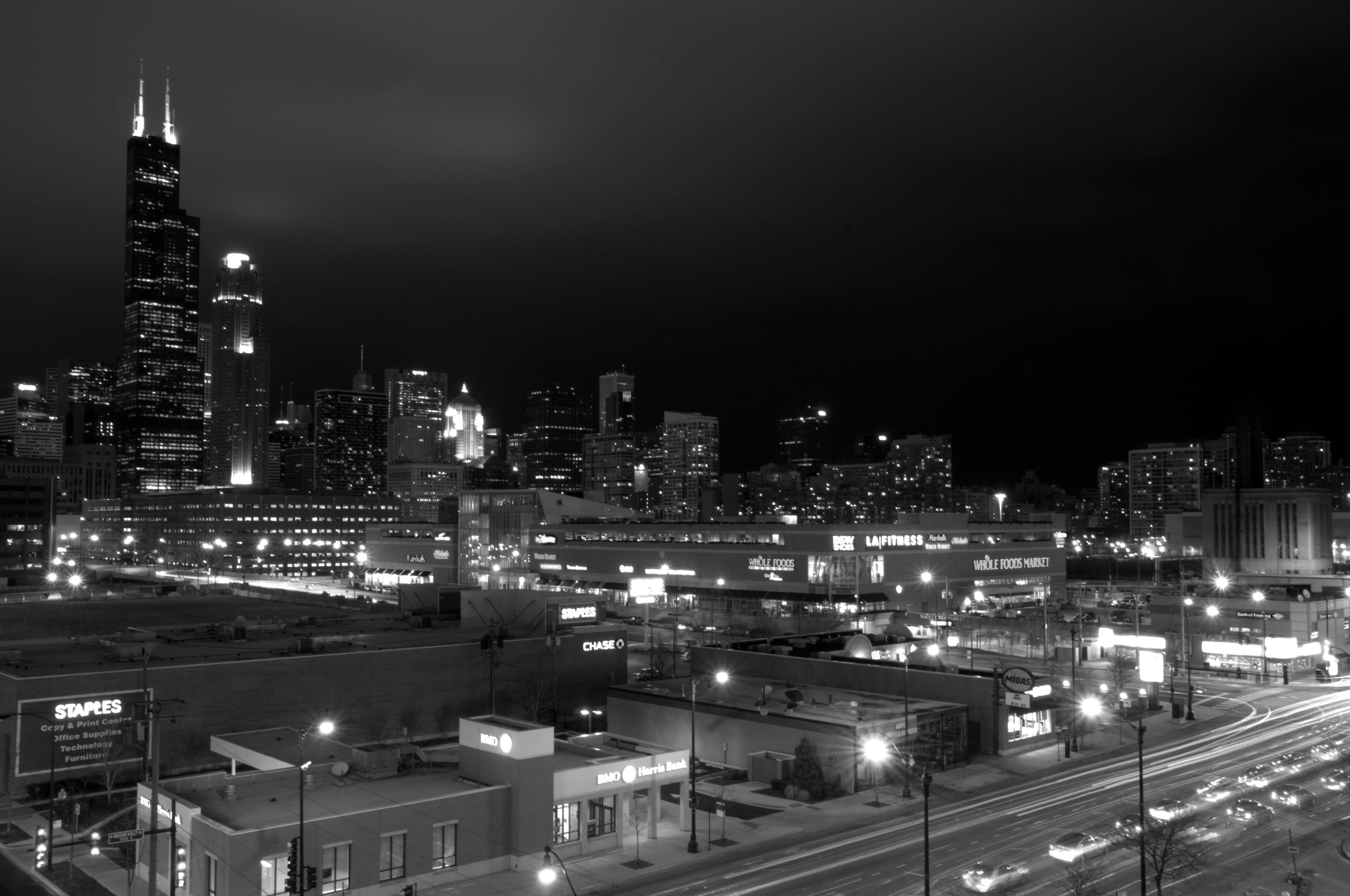 Chicago Skyline Pictures Black And White