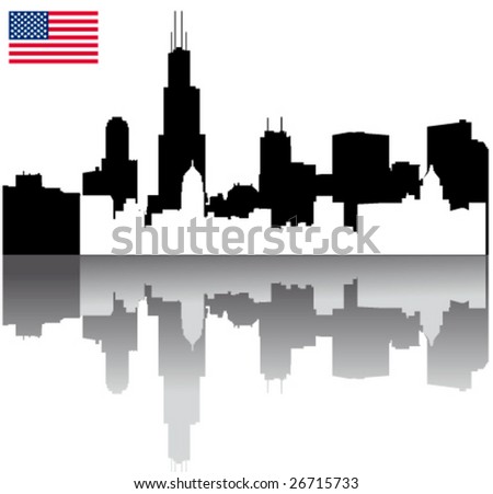 Chicago Skyline Silhouette Free Vector