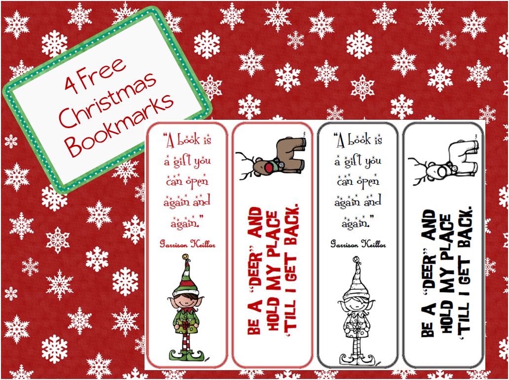 Christmas Bookmarks For Kids To Color
