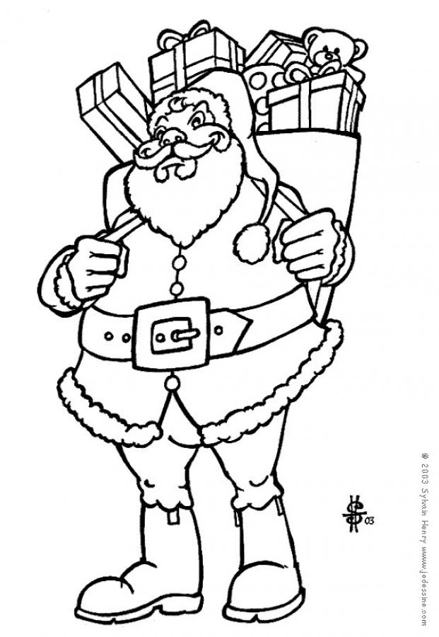 Christmas Pictures Of Santa To Colour In