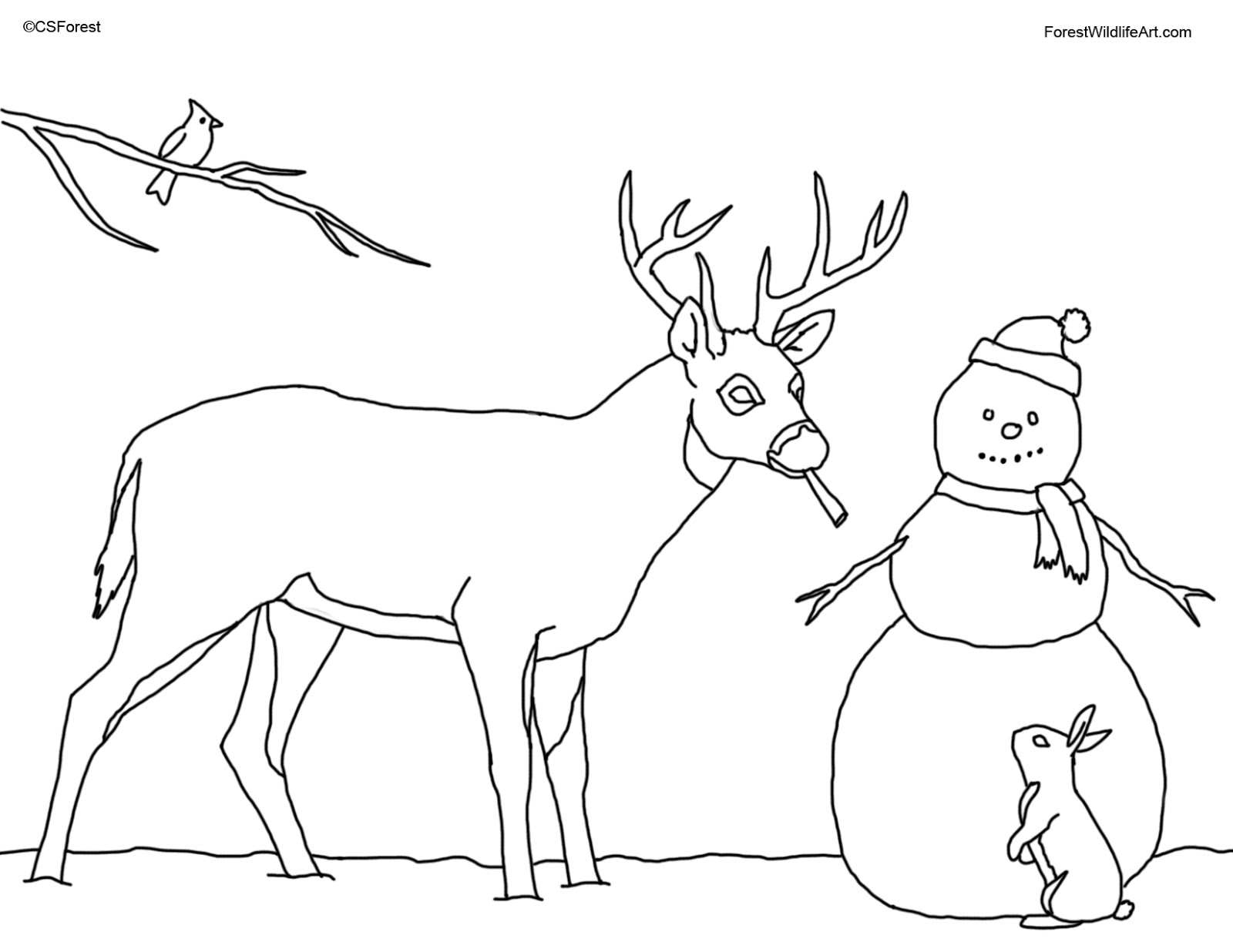 Christmas Snowman Coloring Pages