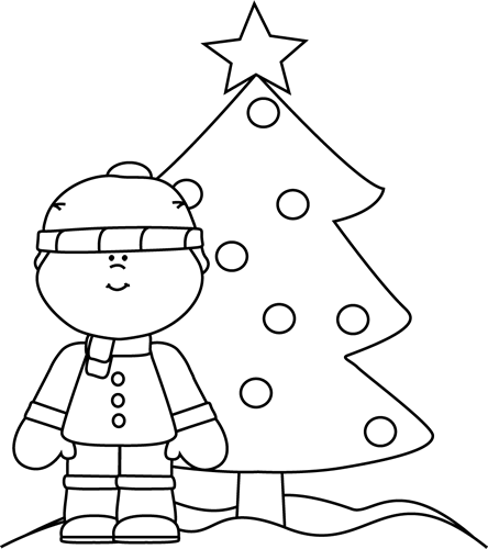 Christmas Tree Clip Art Black And White
