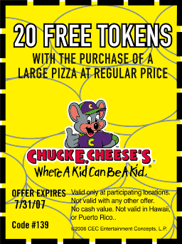 Chuck E Cheese Printable Coupons Canada