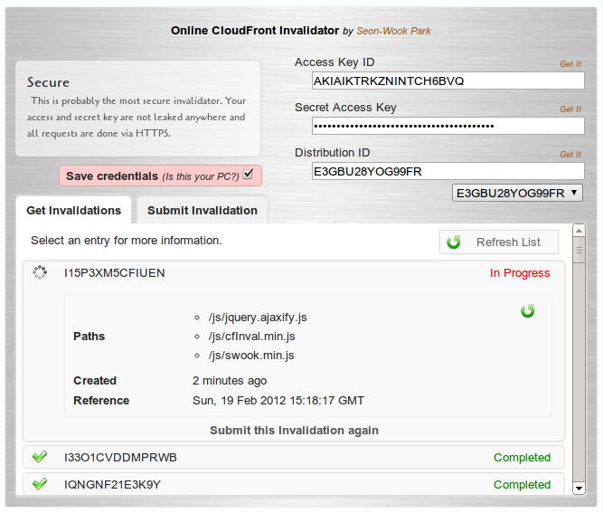 Cloudfront Invalidation Tool