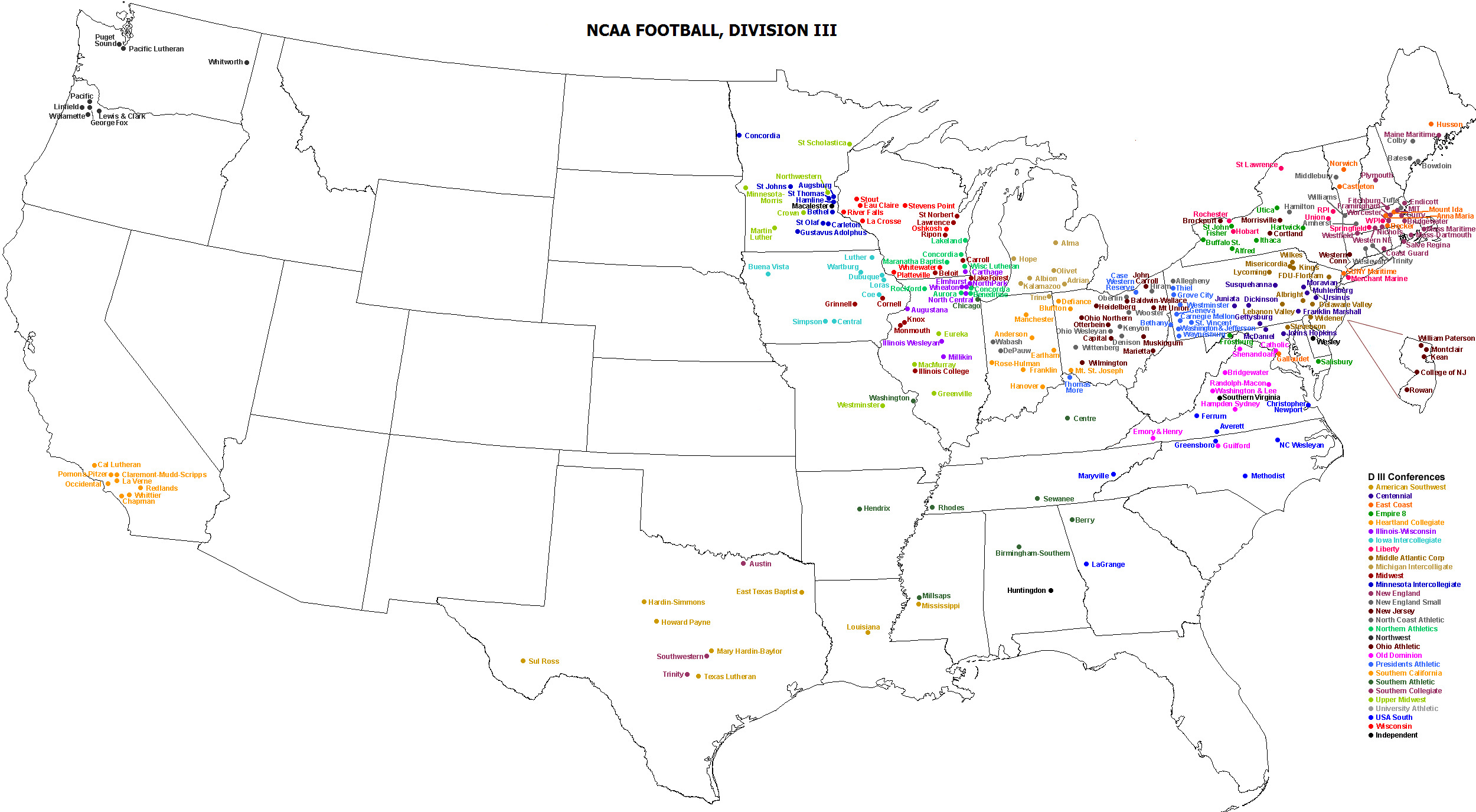 College Football Map 2012