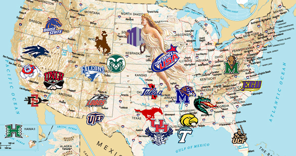 College Football Map Of Teams