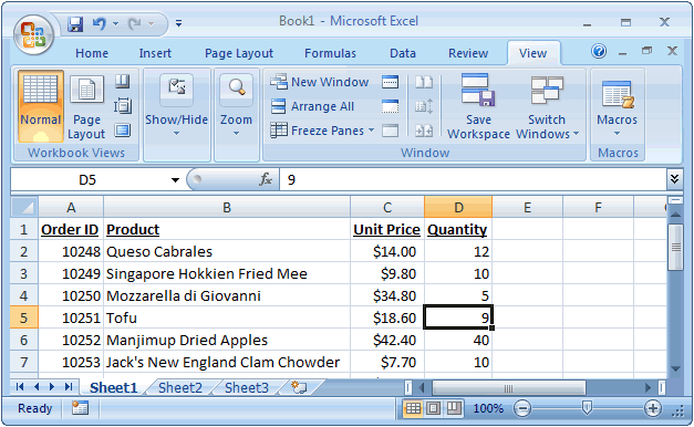 Columns And Rows In Excel 2007