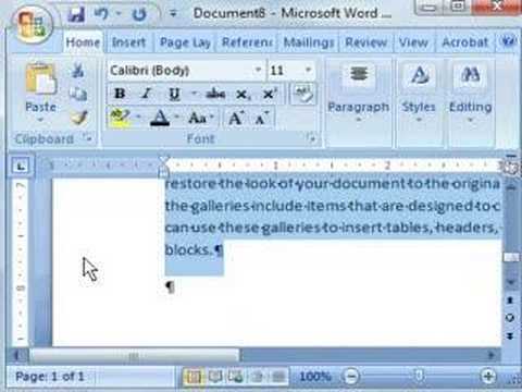 Columns In Word 2007 Document