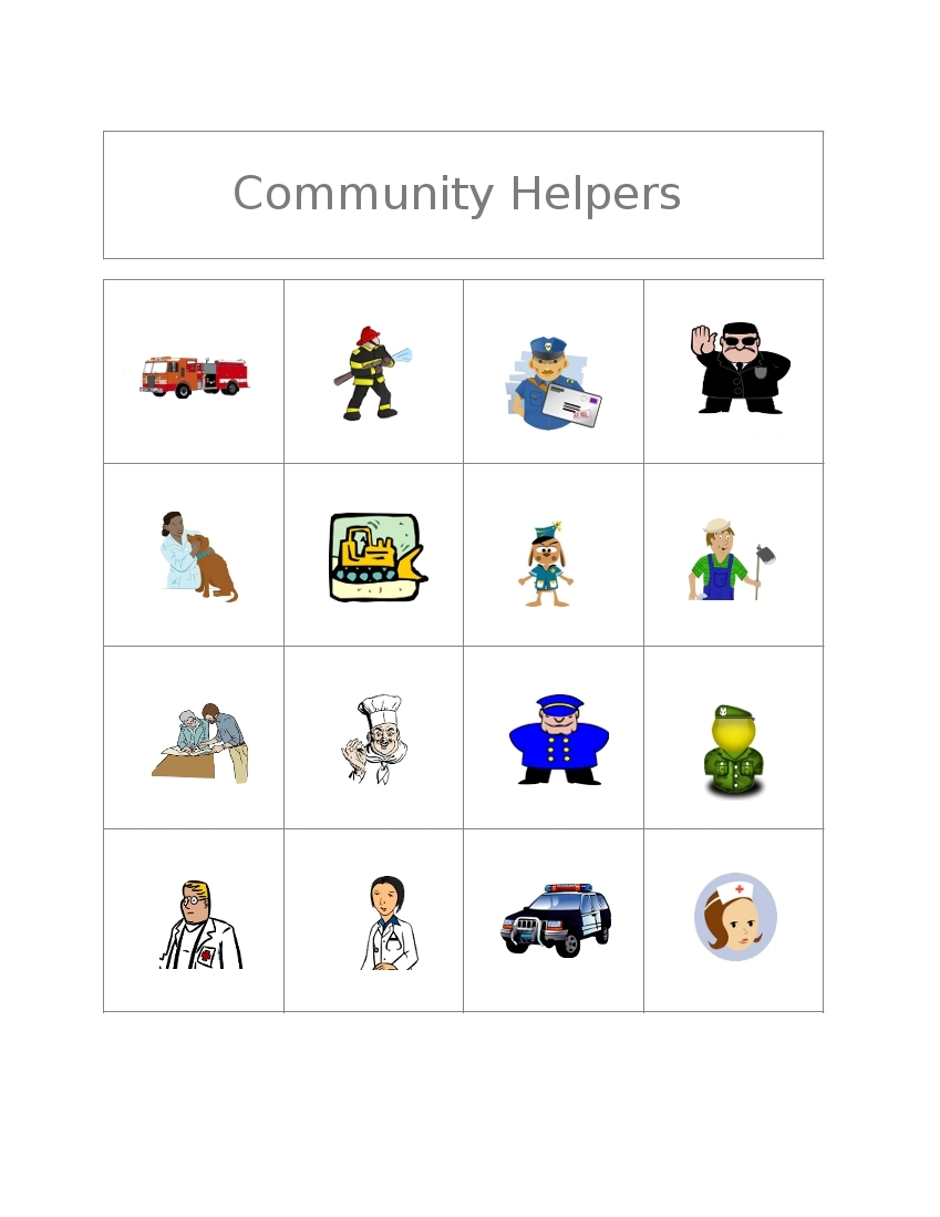 Community Helpers Worksheets