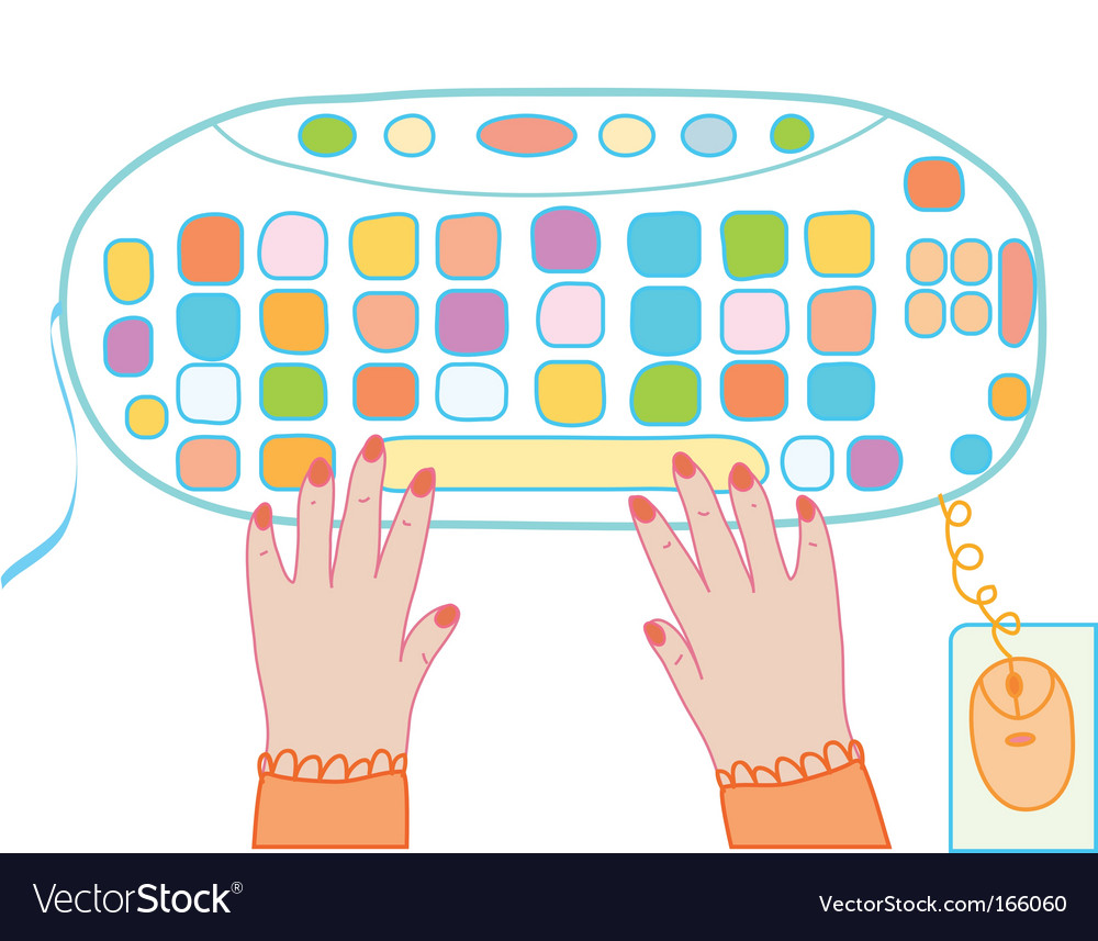 Computer Keyboard Cartoon
