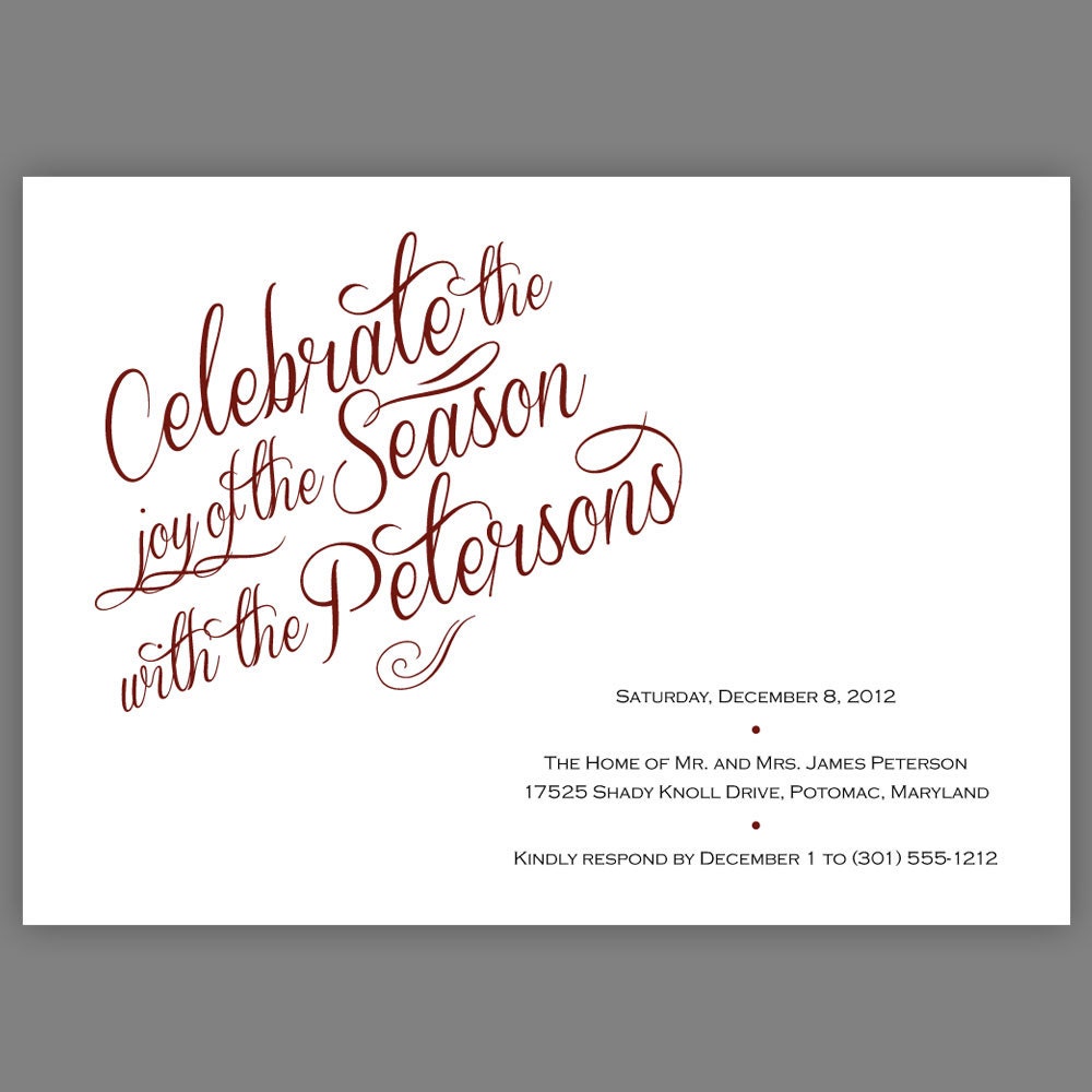 Corporate Christmas Party Invitations Wording