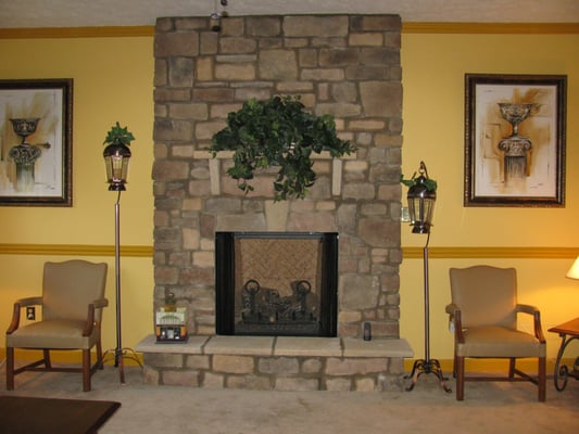 Cultured Stone Fireplace Installation
