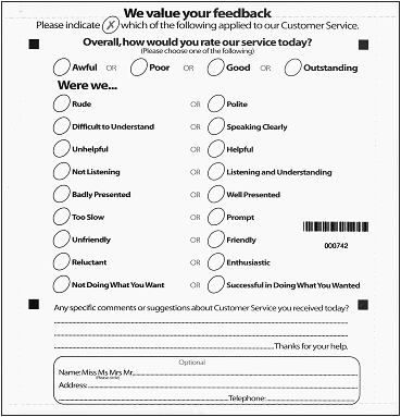 Customer Feedback Form Sample Questions